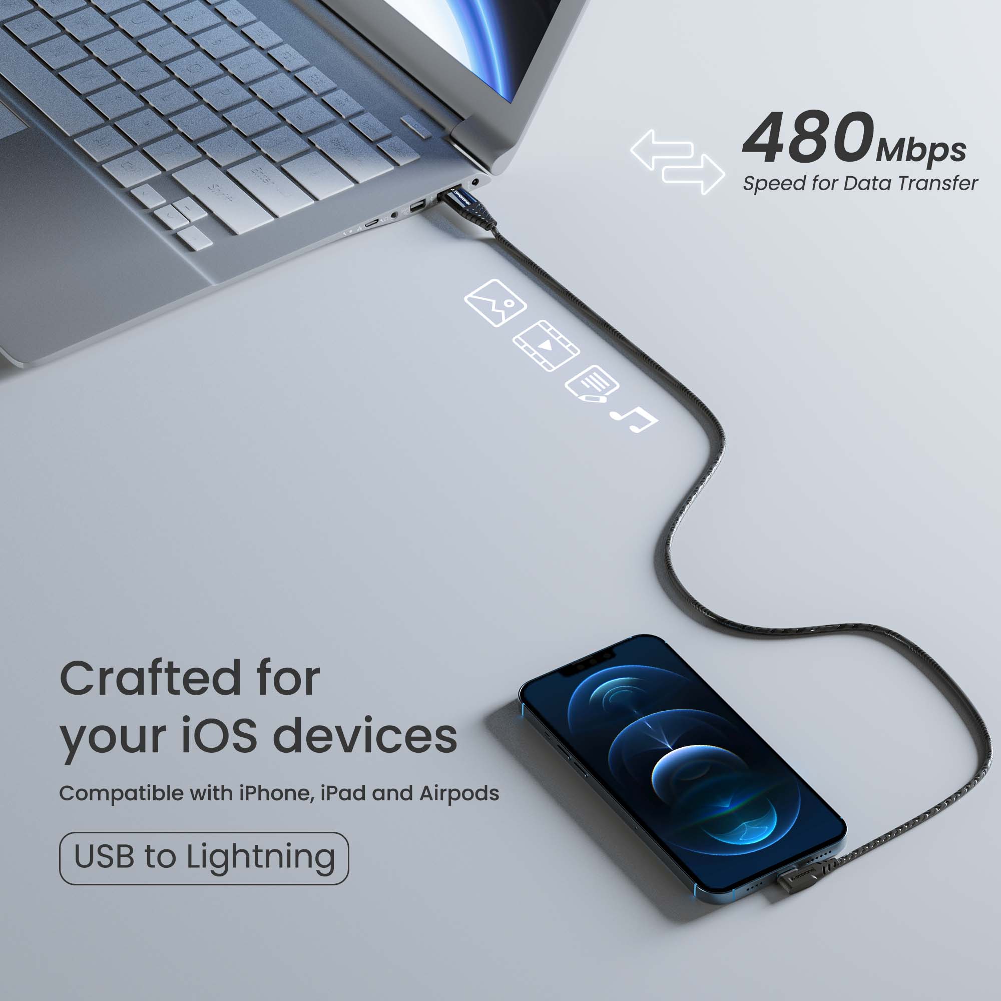 ABLL-125 L-Shape Lightning Cable - Image 3