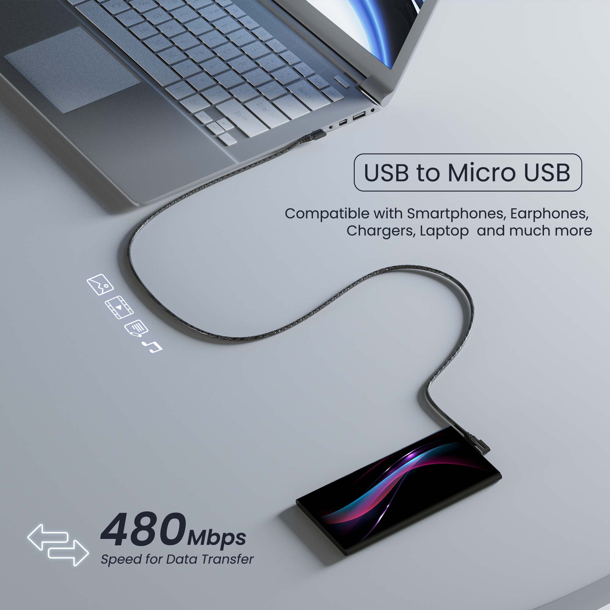 L-Shape Micro USB Cable - Image 3