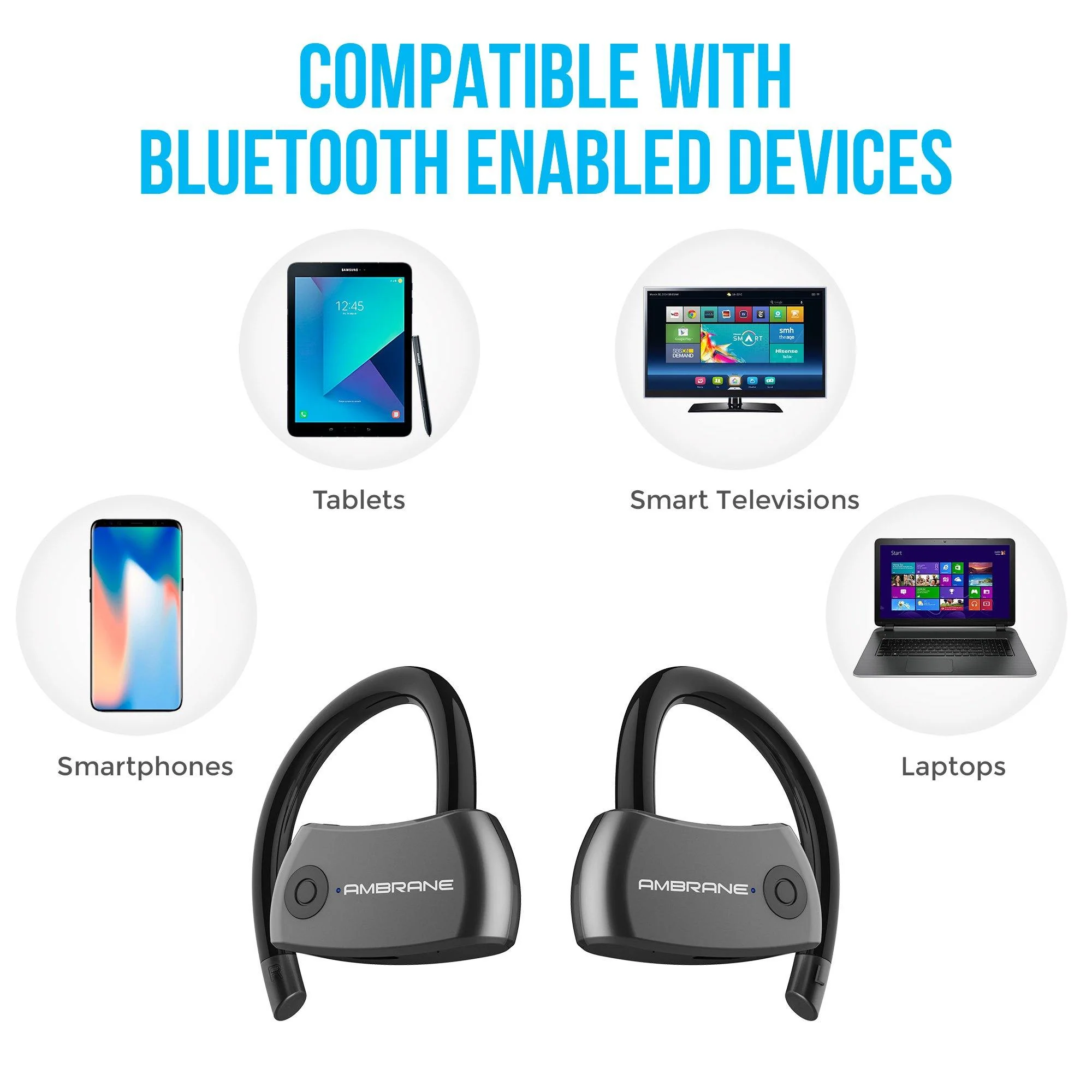 Ambrane AERO Smart Voice Assistant Enabled Around The Ear True Wireless Earbuds (ATW-20, Black) - Image 6