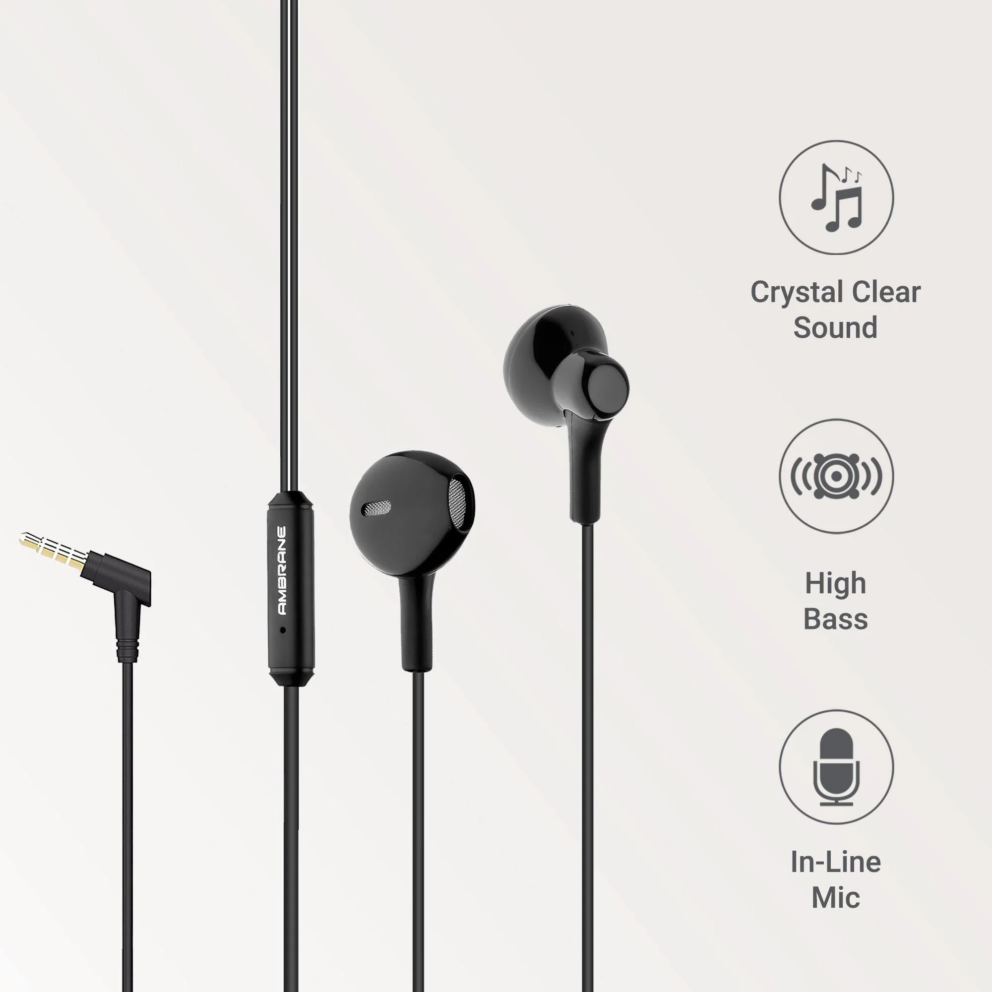 EP-21 Wired Earphones (Black) - Image 3